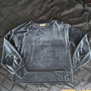 Madewell Navy Velvet Blouse